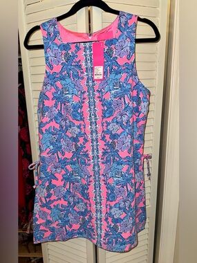 NWT Soleil Pink Palm Paradise Engineer Lilly Pulitzer Donna Square Neck Romper